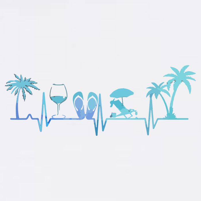 Heartbeat Palm Tree Wine Glass Flipp Flop Summer Lover Garment-Dyed Sweatshirt