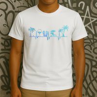 Heartbeat Palm Tree Wine Glass Flipp Flop Summer Lover T-Shirt