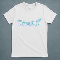 Heartbeat Palm Tree Wine Glass Flipp Flop Summer Lover T-Shirt