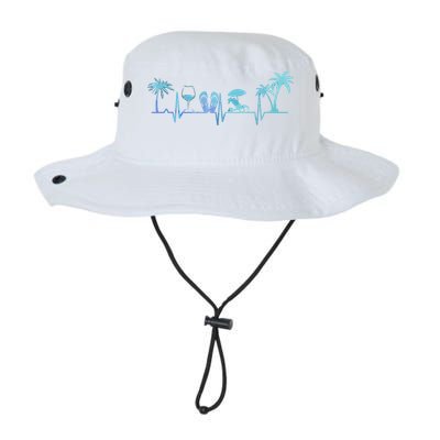 Heartbeat Palm Tree Wine Glass Flipp Flop Summer Lover Bucket Hat