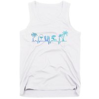 Heartbeat Palm Tree Wine Glass Flipp Flop Summer Lover Tank Top