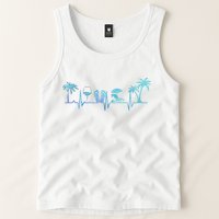 Heartbeat Palm Tree Wine Glass Flipp Flop Summer Lover Tank Top