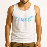 Heartbeat Palm Tree Wine Glass Flipp Flop Summer Lover Tank Top