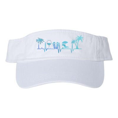 Heartbeat Palm Tree Wine Glass Flipp Flop Summer Lover Visor