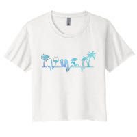 Heartbeat Palm Tree Wine Glass Flipp Flop Summer Lover Crop Top