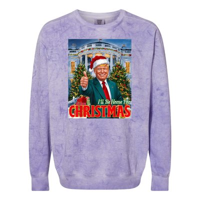 Holiday President Trump Back ILl Be Home For Christmas Colorblast Crewneck Sweatshirt