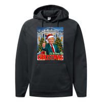 Holiday President Trump Back ILl Be Home For Christmas Performance Fleece Hoodie