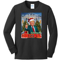 Holiday President Trump Back ILl Be Home For Christmas Kids Long Sleeve Shirt