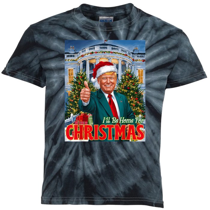 Holiday President Trump Back ILl Be Home For Christmas Kids Tie-Dye T-Shirt