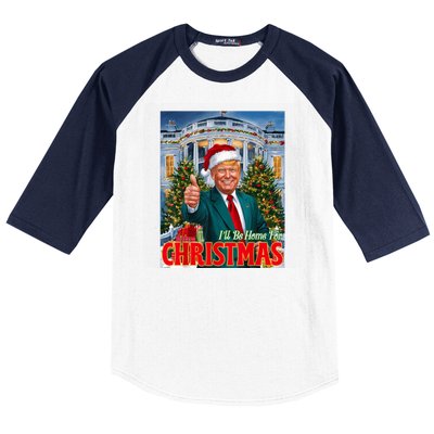 Holiday President Trump Back ILl Be Home For Christmas Baseball Sleeve Shirt