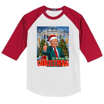 Holiday President Trump Back ILl Be Home For Christmas Kids Colorblock Raglan Jersey