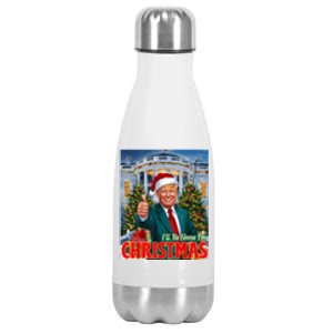 Holiday President Trump Back ILl Be Home For Christmas Stainless Steel Insulated Water Bottle