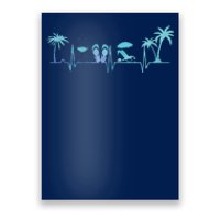 Heartbeat Palm Tree Wine Glass Flipp Flop Summer Lover Poster