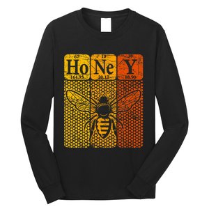 Honey Periodic Table Elements Beekeeper Retro Apiarist Long Sleeve Shirt