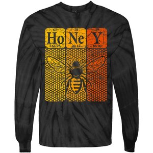 Honey Periodic Table Elements Beekeeper Retro Apiarist Tie-Dye Long Sleeve Shirt