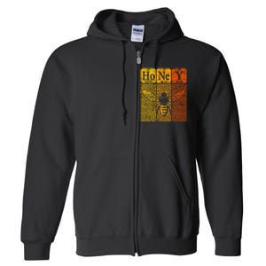 Honey Periodic Table Elements Beekeeper Retro Apiarist Full Zip Hoodie