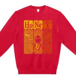 Honey Periodic Table Elements Beekeeper Retro Apiarist Premium Crewneck Sweatshirt