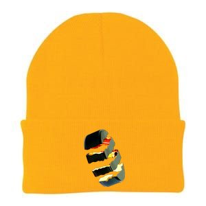 Hockey Puck Tear Knit Cap Winter Beanie