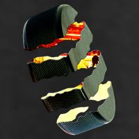 Hockey Puck Tear 7 Panel Mesh Trucker Snapback Hat
