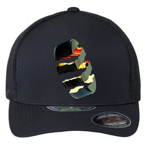 Hockey Puck Tear Flexfit Unipanel Trucker Cap