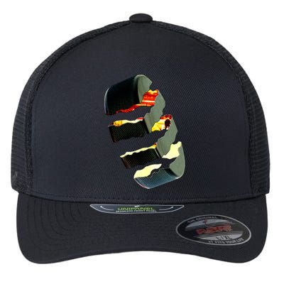 Hockey Puck Tear Flexfit Unipanel Trucker Cap