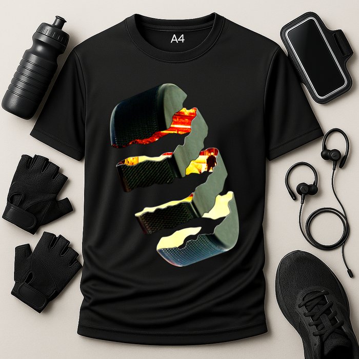 Hockey Puck Tear Cooling Performance Crew T-Shirt