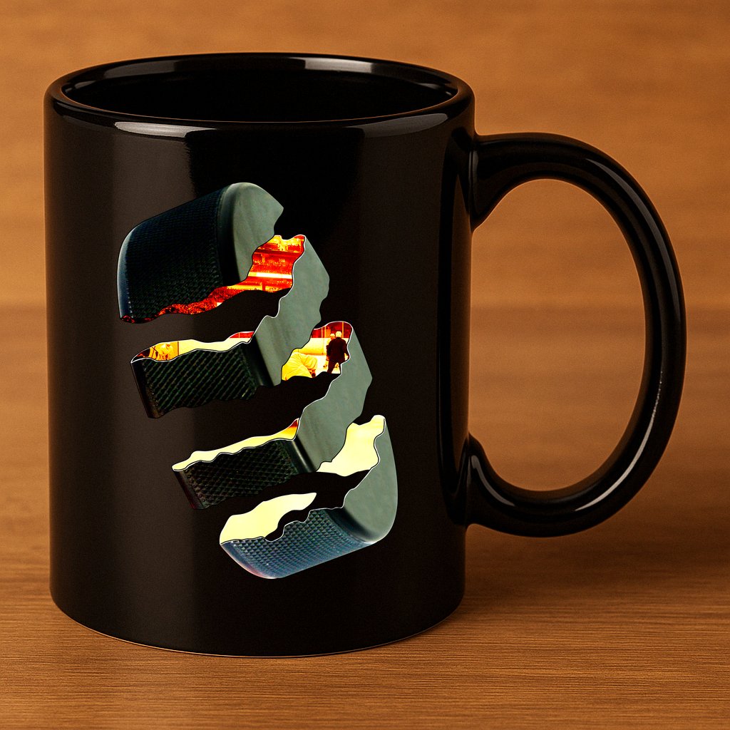 Hockey Puck Tear 11oz C Handle Ceramic Mug