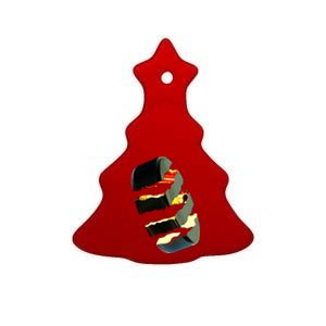 Hockey Puck Tear Ceramic Tree Ornament