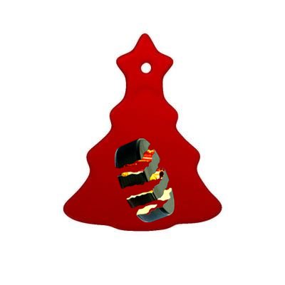 Hockey Puck Tear Ceramic Tree Ornament