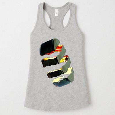 Hockey Puck Tear Womens Tank Top