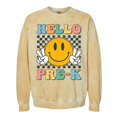 Hello PreK Teachers Smile Team Pre K Back to School Colorblast Crewneck Sweatshirt