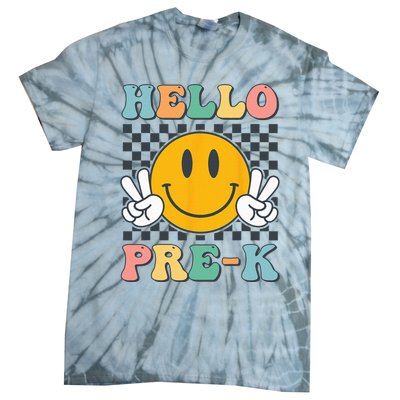 Hello PreK Teachers Smile Team Pre K Back to School Tie-Dye T-Shirt