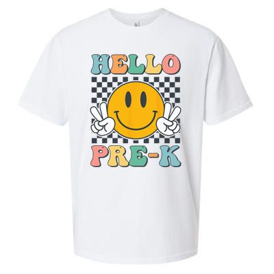 Hello PreK Teachers Smile Team Pre K Back to School Sueded Cloud Jersey T-Shirt