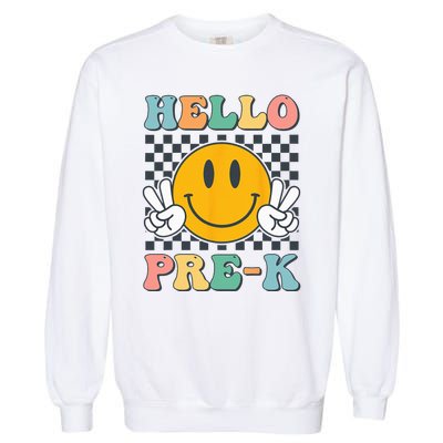 Hello PreK Teachers Smile Team Pre K Back to School Garment-Dyed Sweatshirt