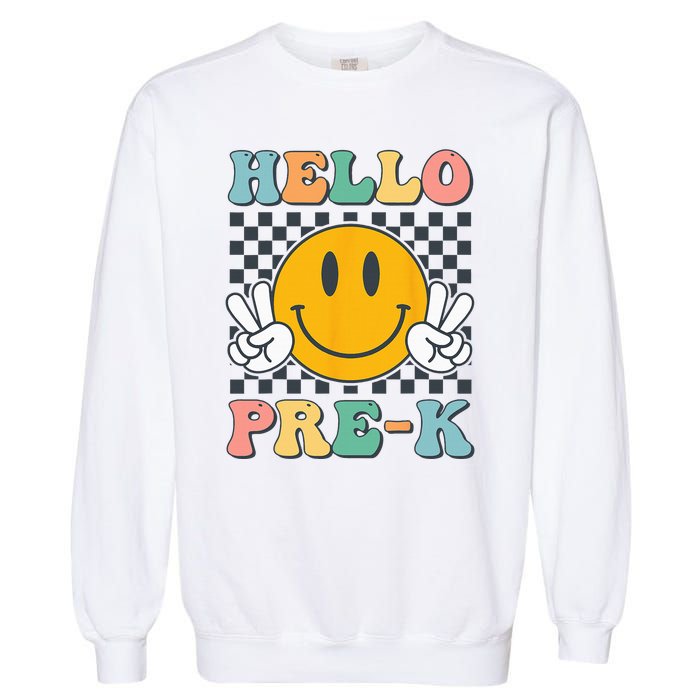 Hello PreK Teachers Smile Team Pre K Back to School Garment-Dyed Sweatshirt