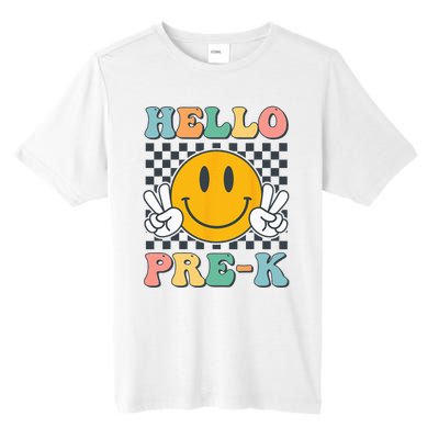 Hello PreK Teachers Smile Team Pre K Back to School Tall Fusion ChromaSoft Performance T-Shirt