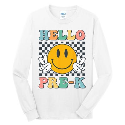 Hello PreK Teachers Smile Team Pre K Back to School Tall Long Sleeve T-Shirt