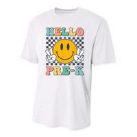 Hello PreK Teachers Smile Team Pre K Back to School Youth Performance Sprint T-Shirt