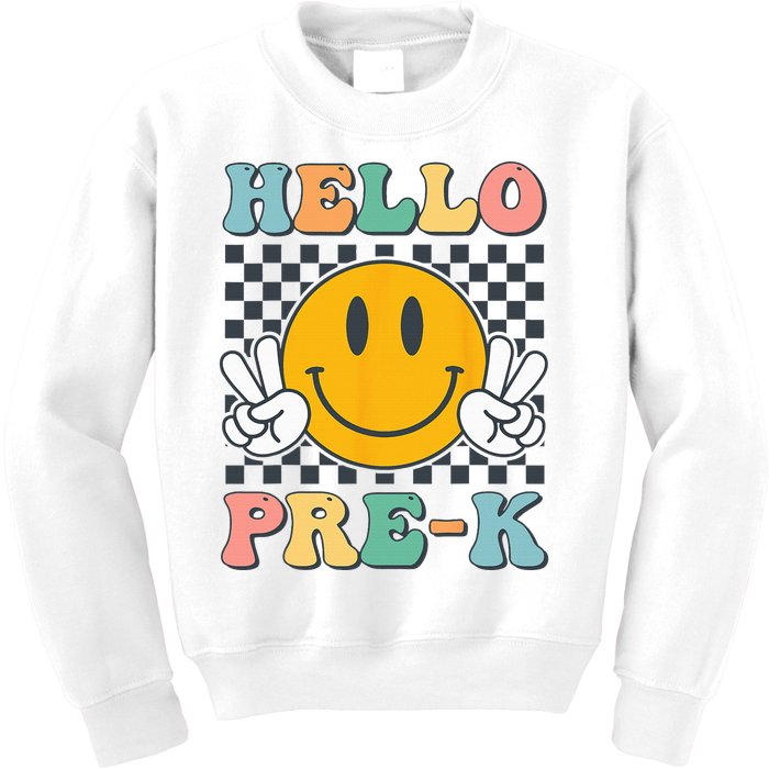 Hello PreK Teachers Smile Team Pre K Back to School Kids Sweatshirt