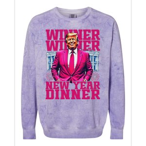 Humor Pinke Trump Winner Winner New YearS Dinner 2025 Trump Colorblast Crewneck Sweatshirt