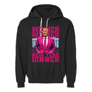 Humor Pinke Trump Winner Winner New YearS Dinner 2025 Trump Garment-Dyed Fleece Hoodie