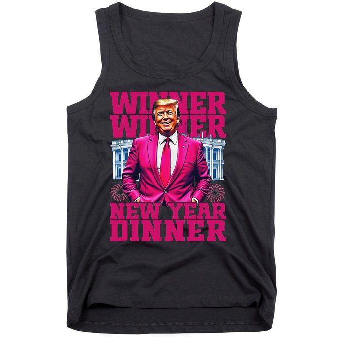 Humor Pinke Trump Winner Winner New YearS Dinner 2025 Trump Tank Top