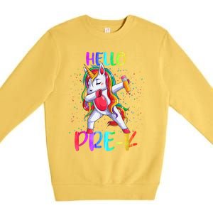 Hello Prek Unicorn Back To School Premium Crewneck Sweatshirt