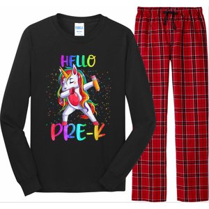 Hello Prek Unicorn Back To School Long Sleeve Pajama Set