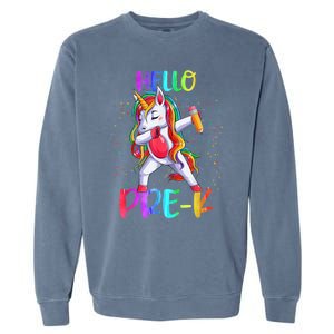 Hello Prek Unicorn Back To School Garment-Dyed Sweatshirt