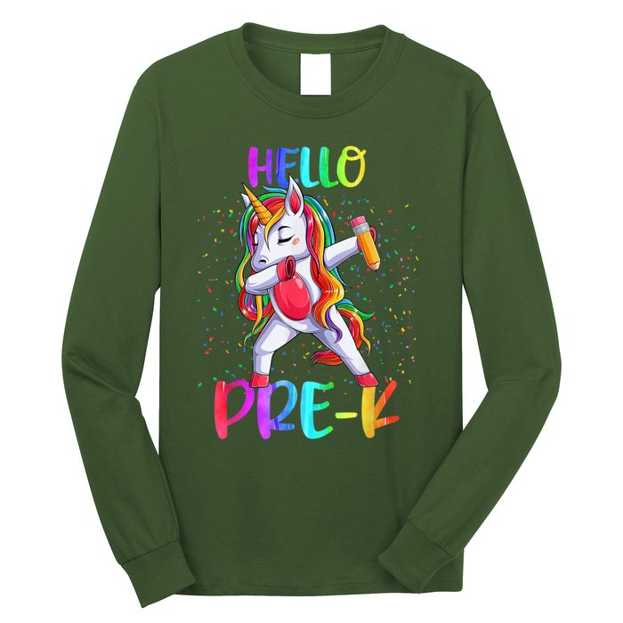 Hello Prek Unicorn Back To School Long Sleeve Shirt