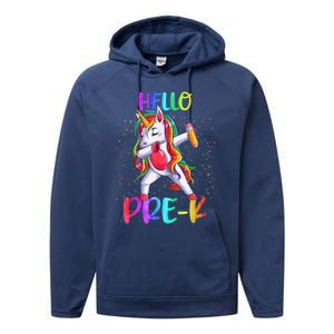 Hello Prek Unicorn Back To School Performance Fleece Hoodie