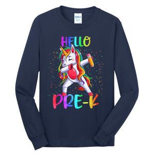 Hello Prek Unicorn Back To School Tall Long Sleeve T-Shirt