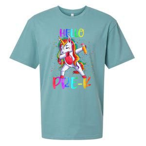 Hello Prek Unicorn Back To School Sueded Cloud Jersey T-Shirt