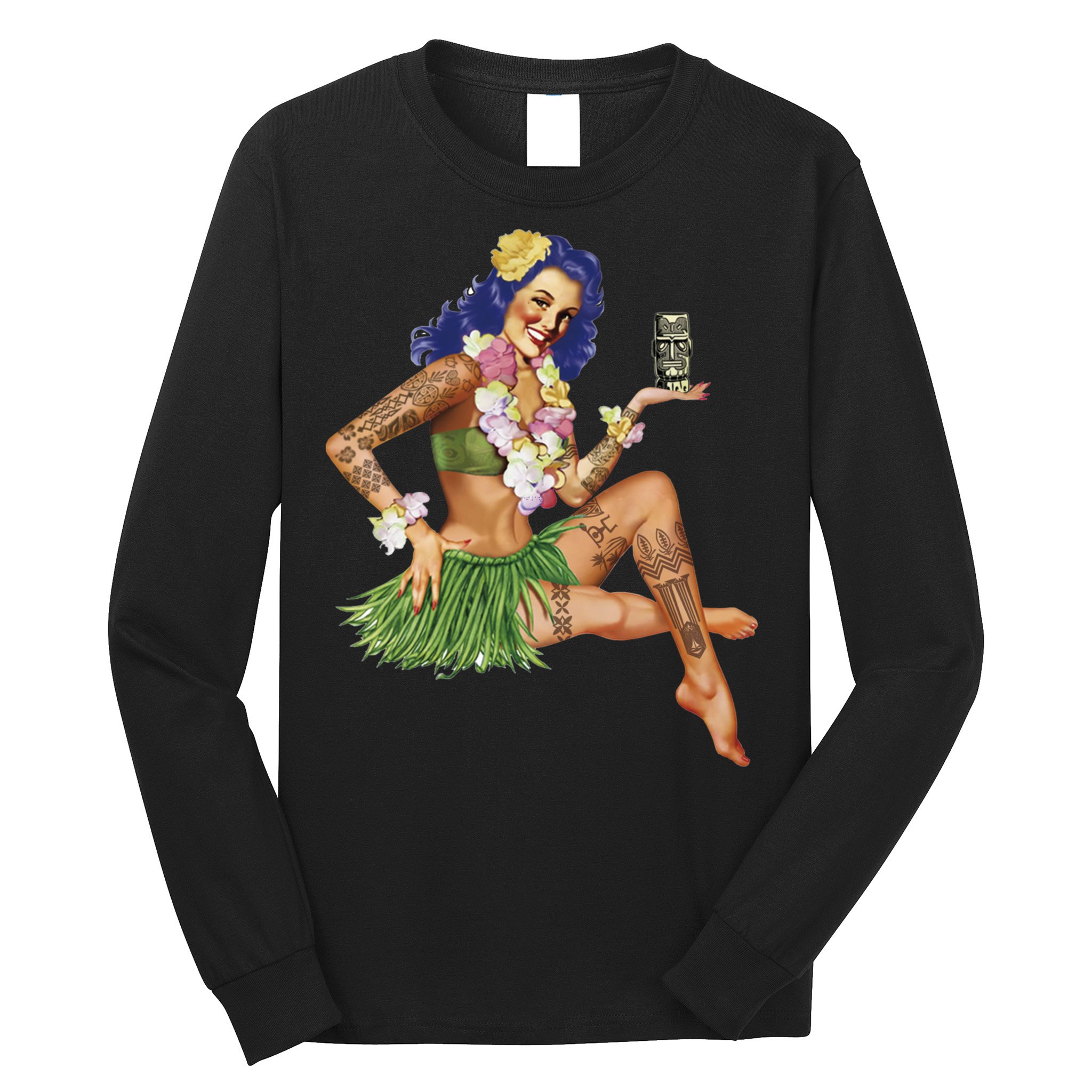 Hawaiian Pin Up Long Sleeve Shirt